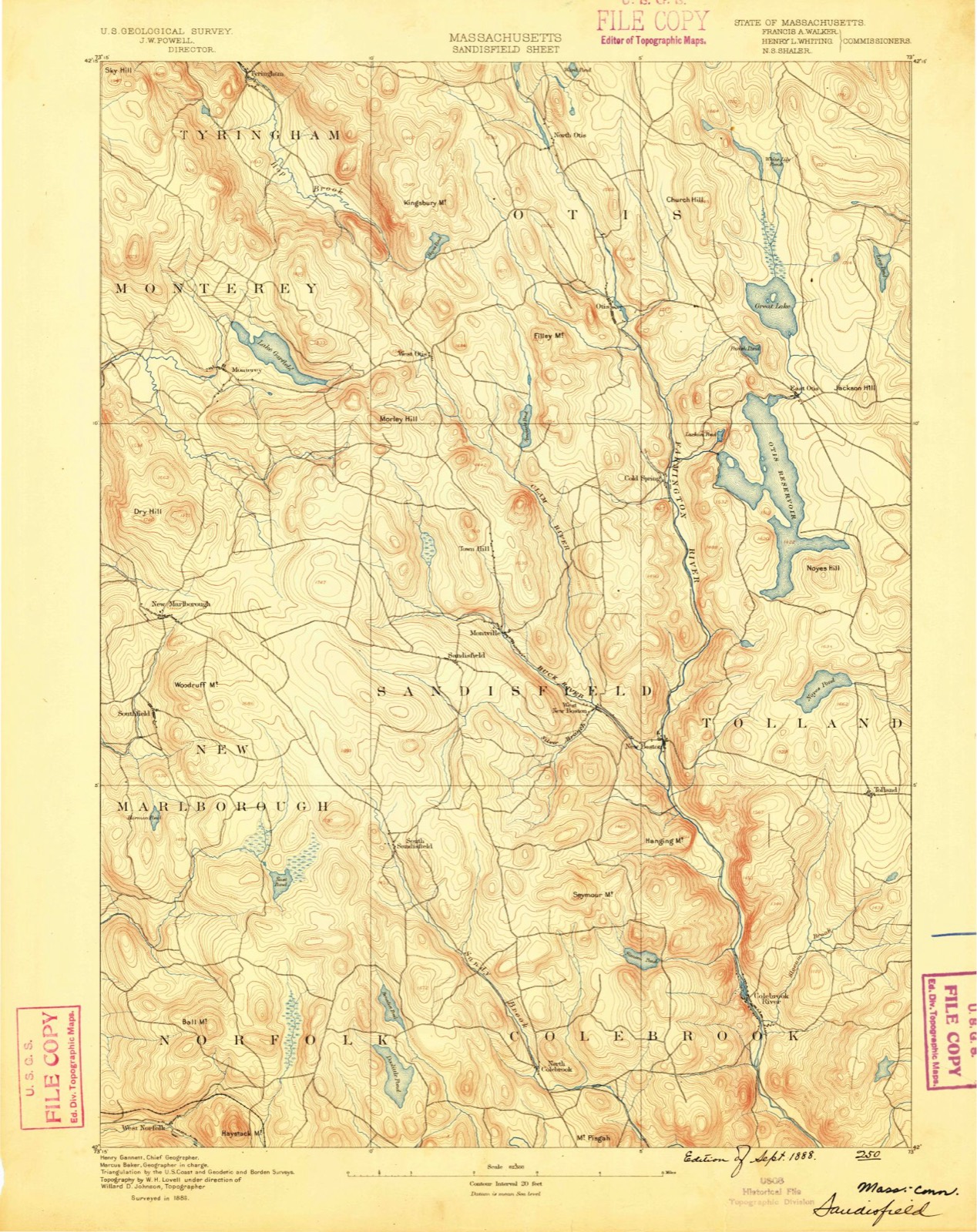 Topographic sheet of Skyland, surveyed 1888