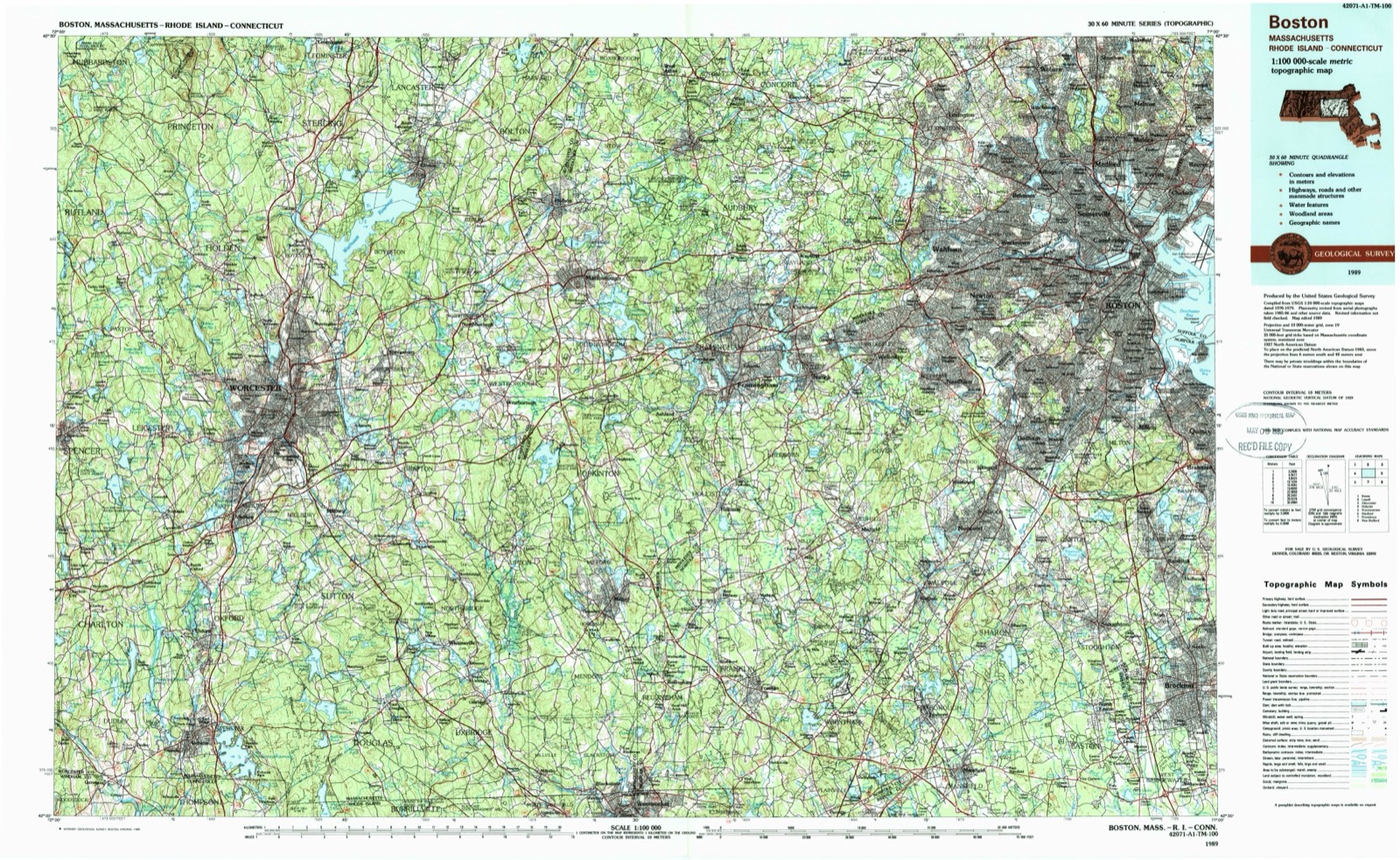 Topographic sheet of Bemis, surveyed 1989