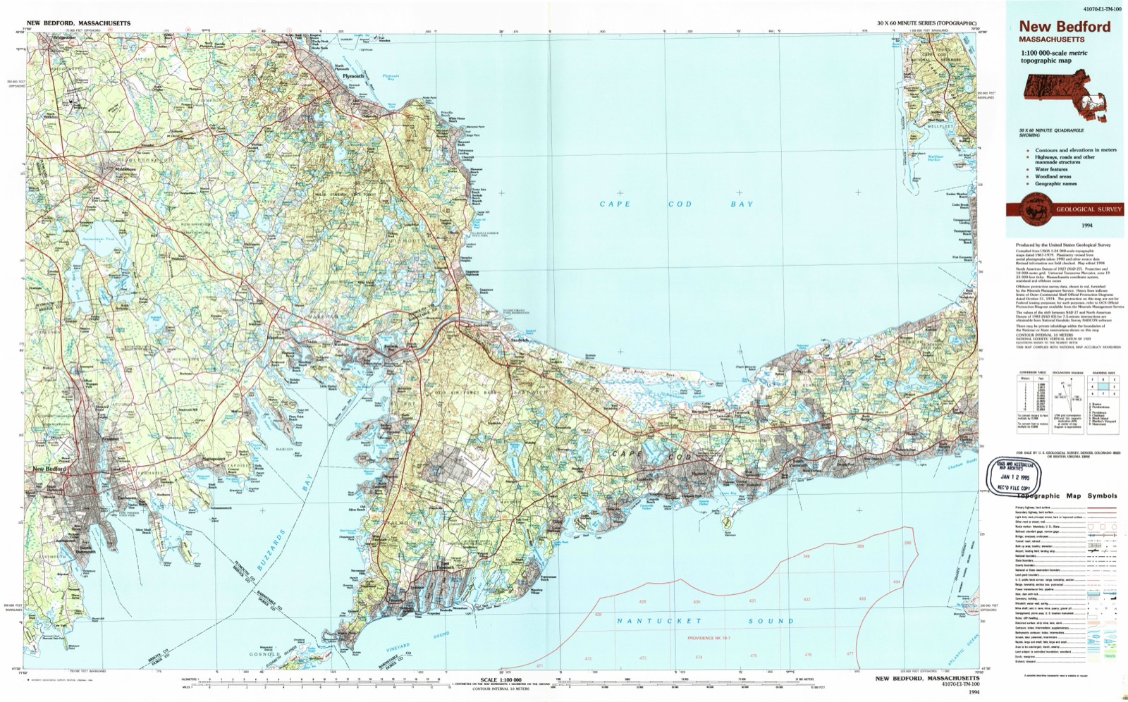 Topographic sheet of Acapesket, surveyed 1994