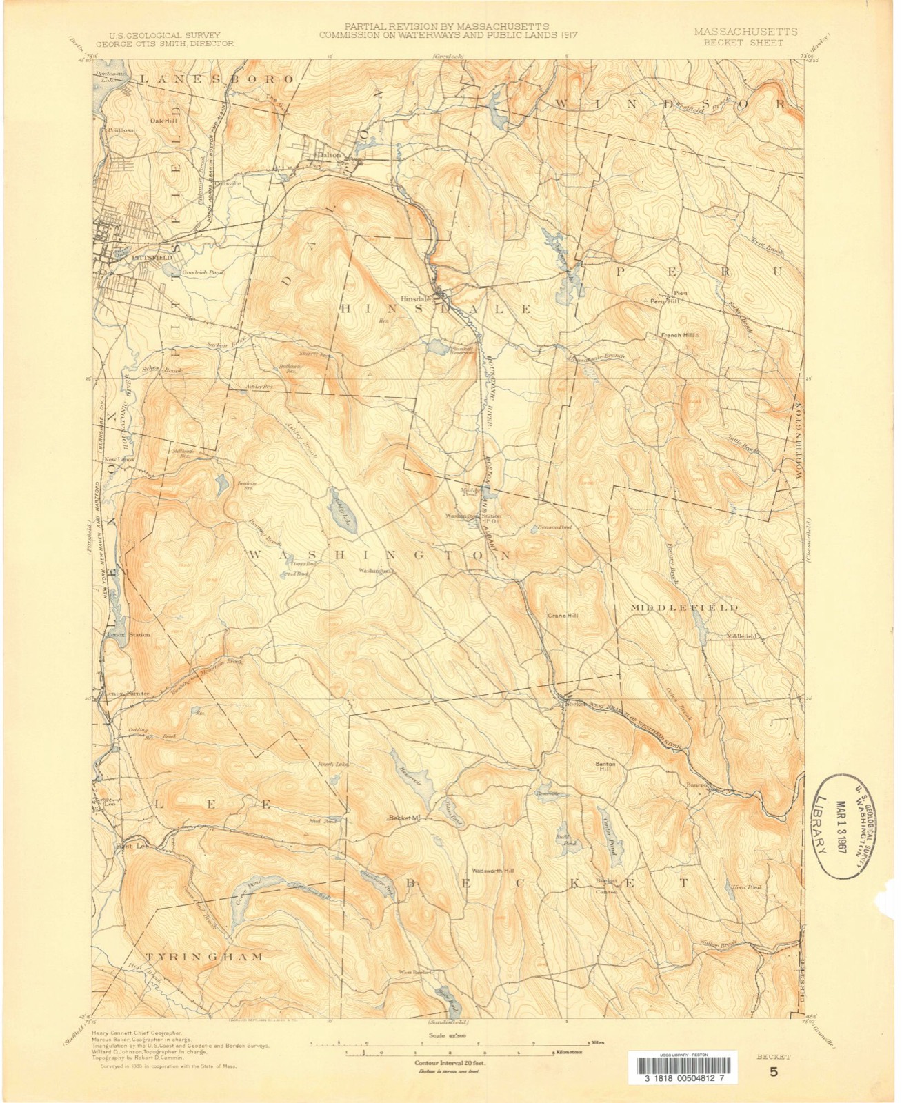 Topographic sheet of Pittsfield, surveyed 1886