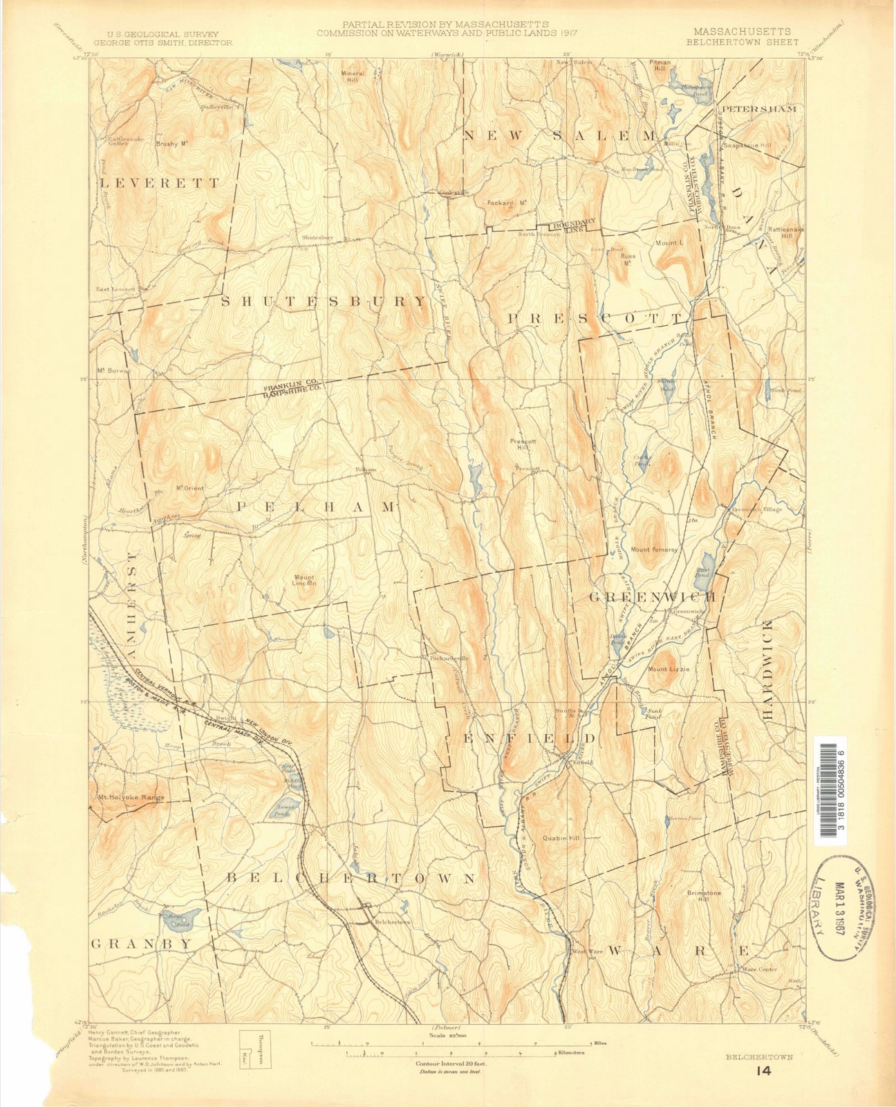 Topographic sheet of Cooleyville, surveyed 1887