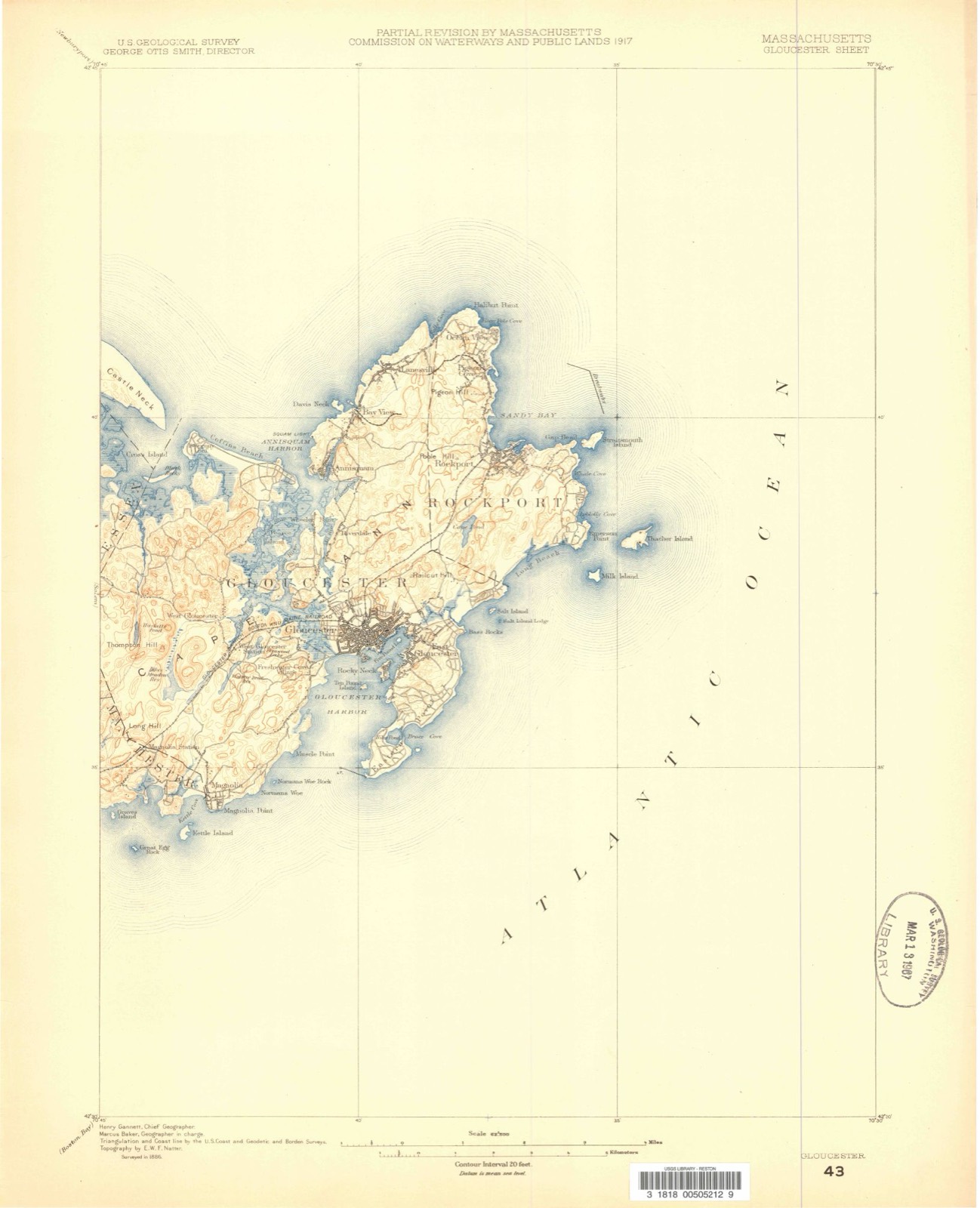 Topographic sheet of Lands End, surveyed 1886