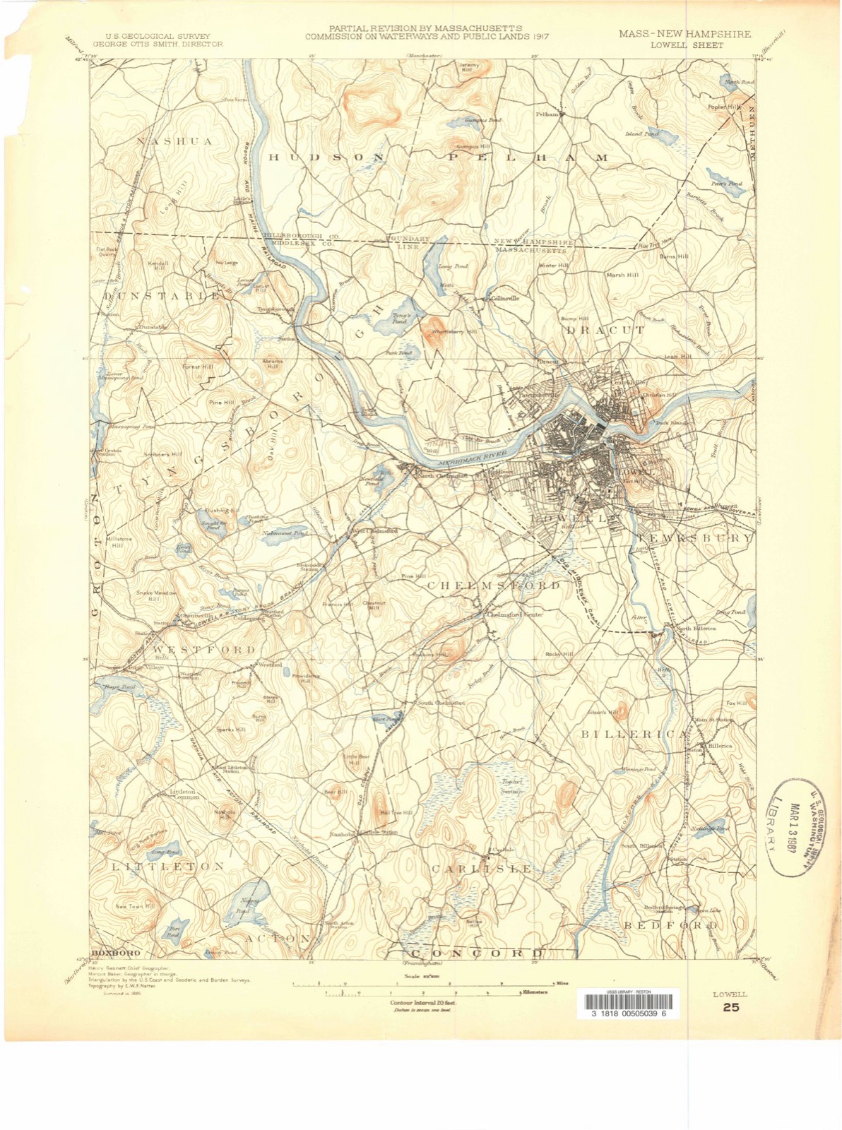 Topographic sheet of Belvidere, surveyed 1886