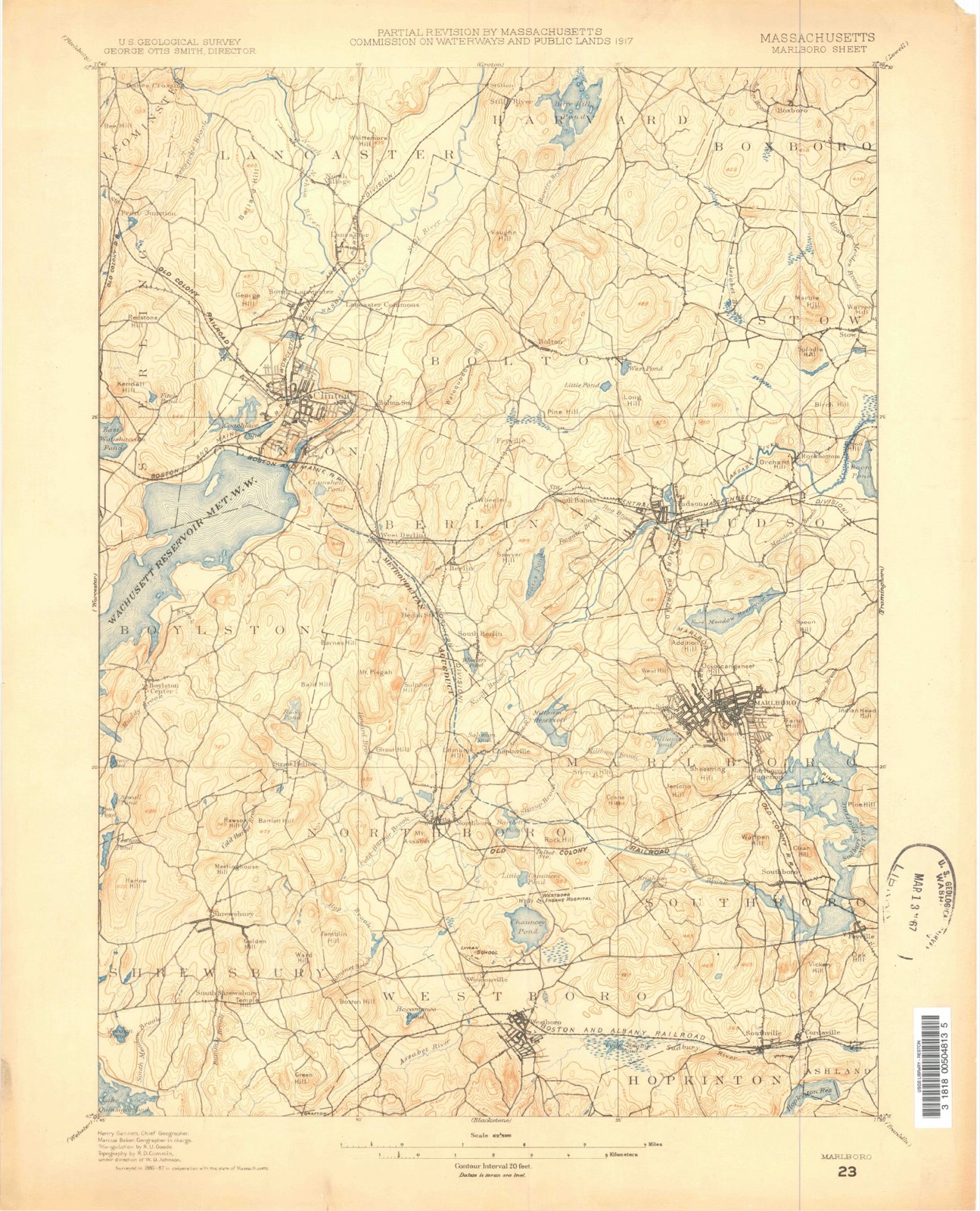 Topographic sheet of Five Corners, surveyed 1887
