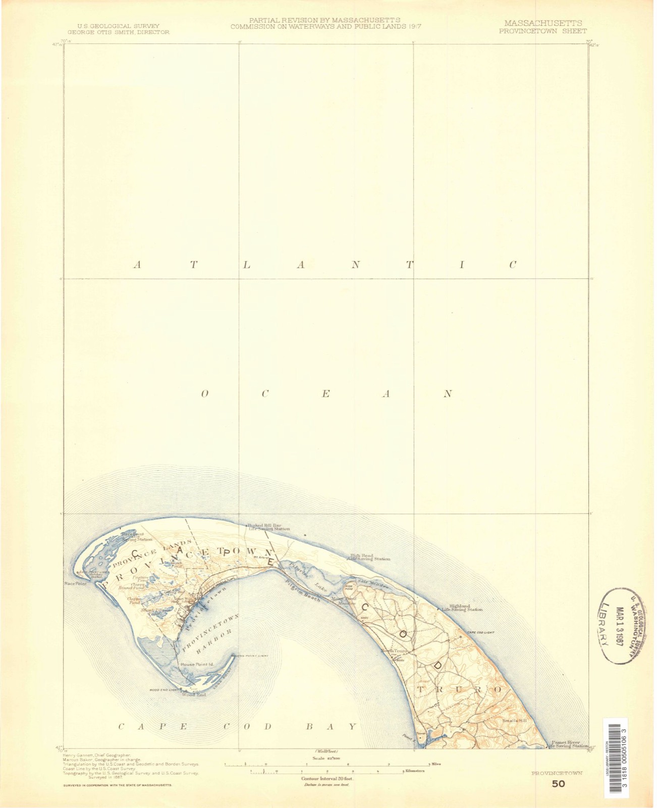 Topographic sheet of Beach Point, surveyed 1887