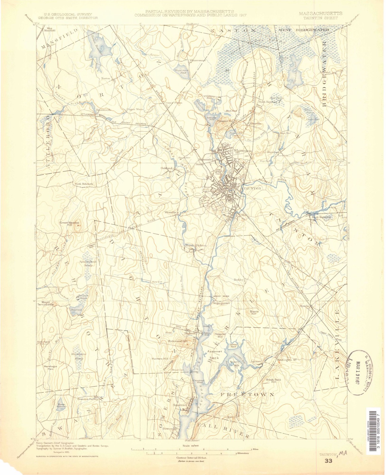 Topographic sheet of Berkley, surveyed 1885