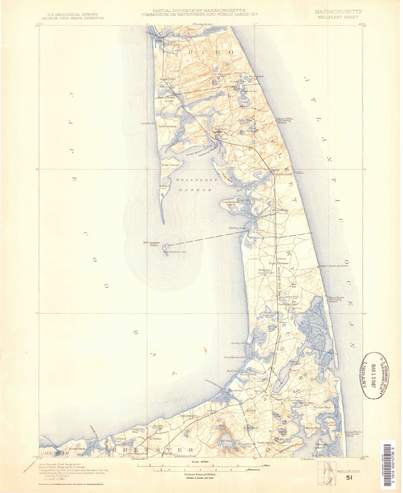Topographic sheet of Truro, surveyed 1887