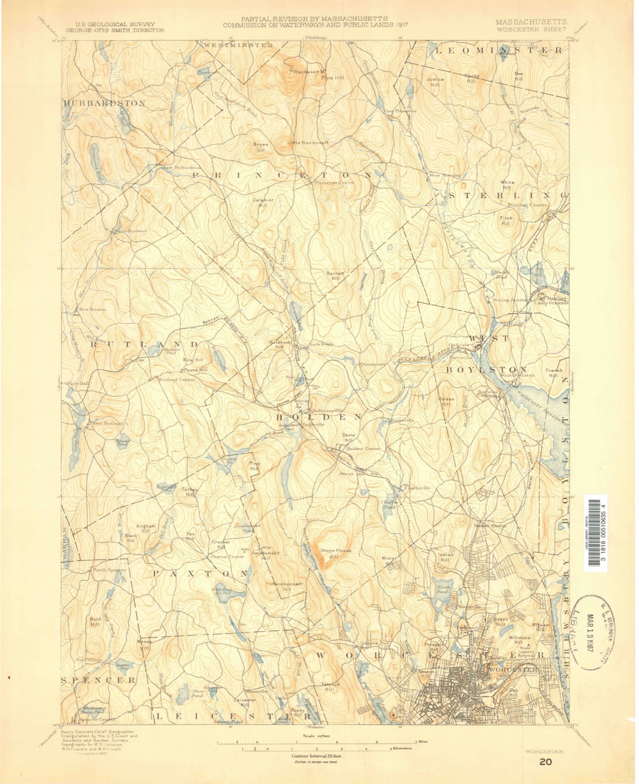 Topographic sheet of Beaver Brook, surveyed 1885