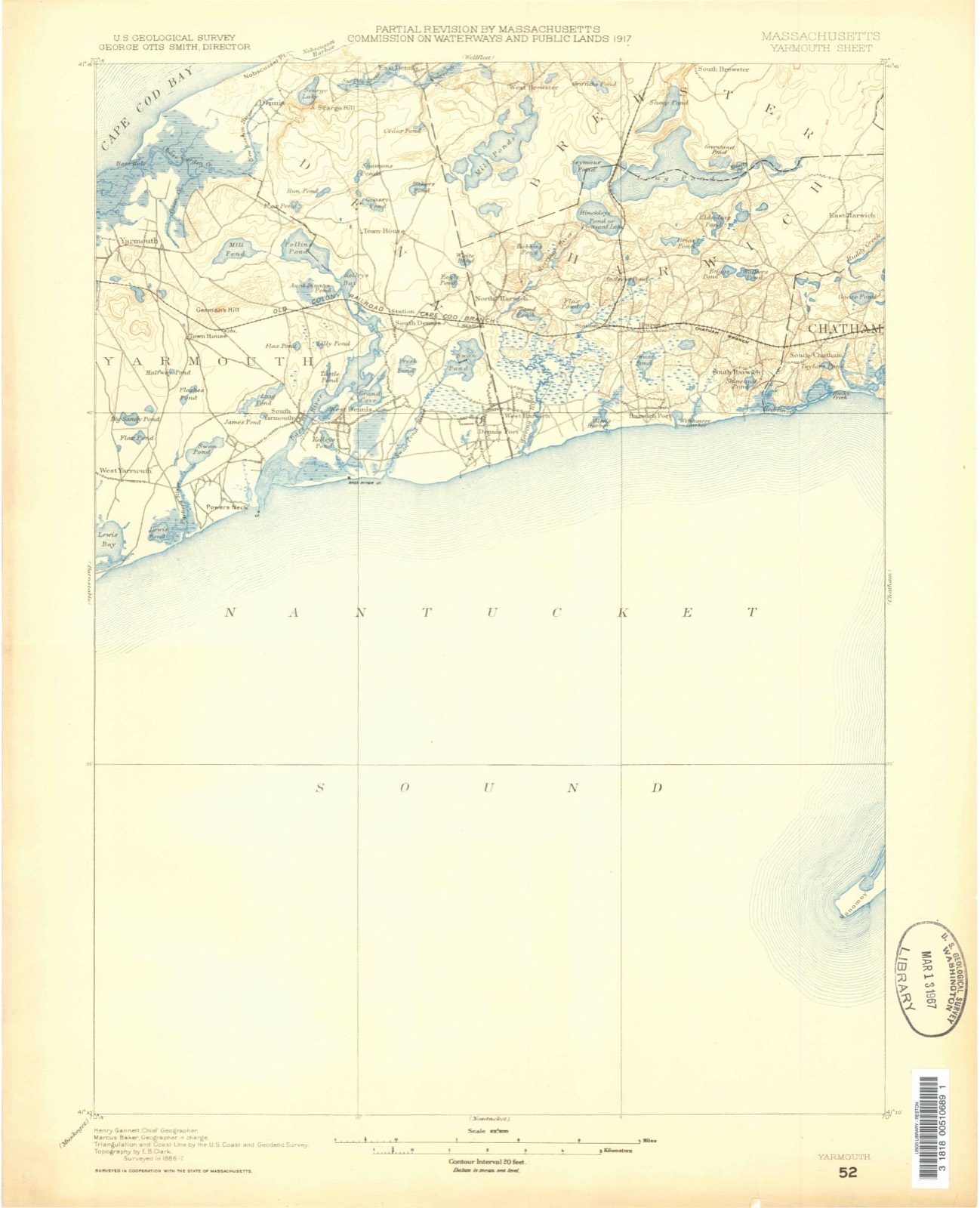 Topographic sheet of Dennis, surveyed 1887