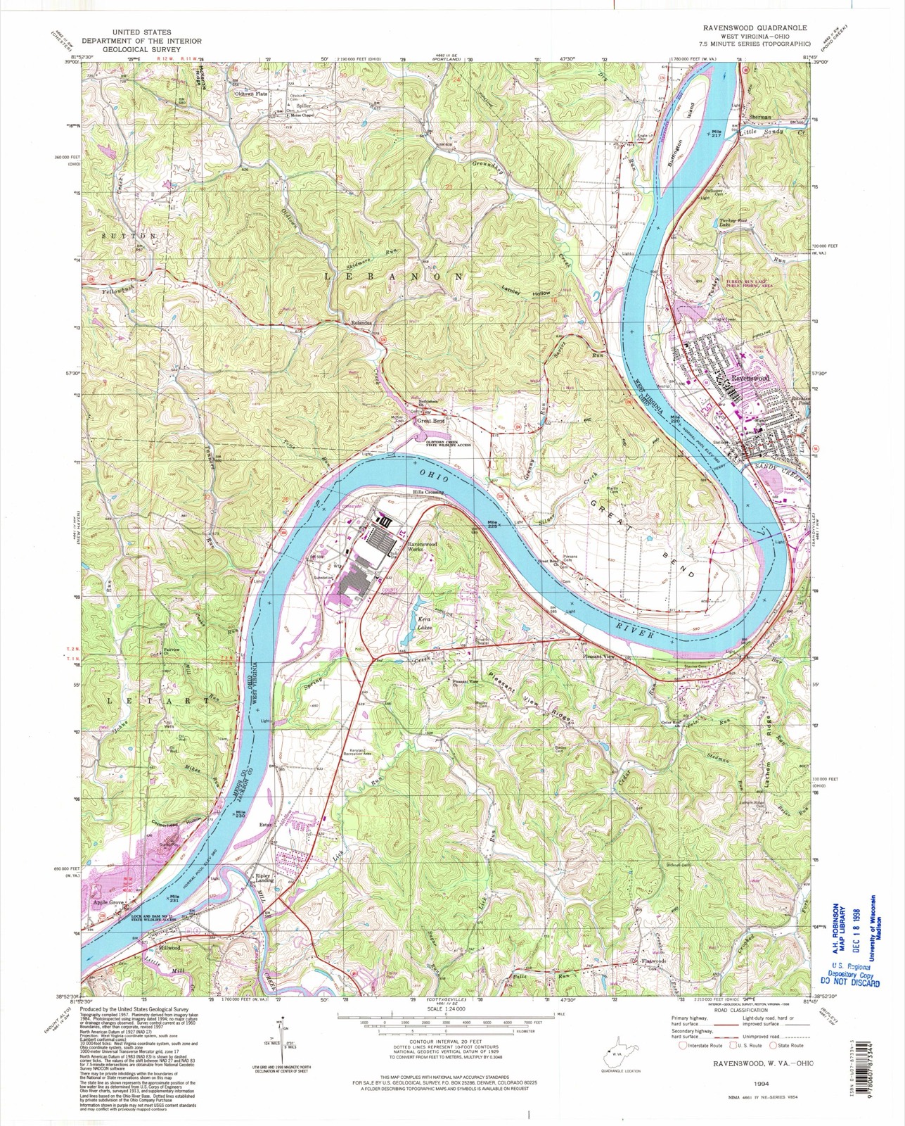 Topographic sheet of Spiller, surveyed 1994