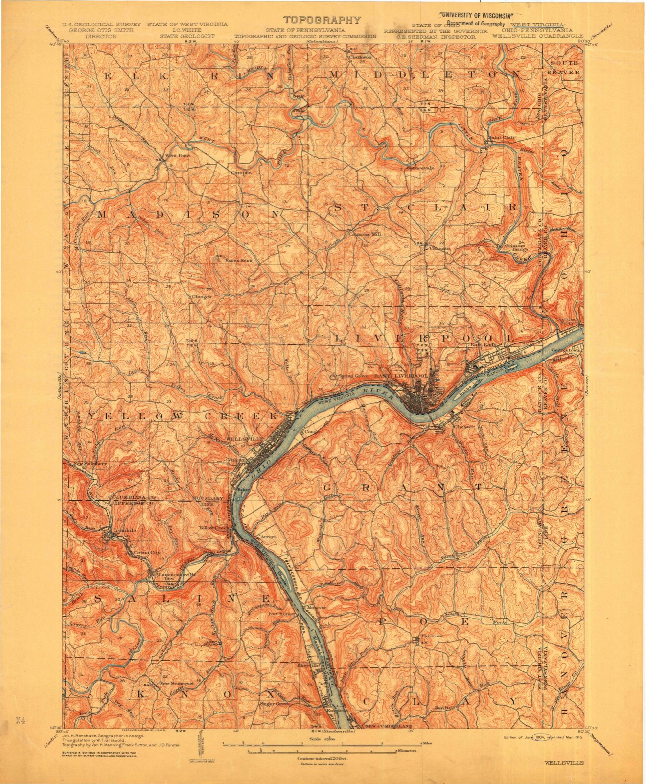 Topographic sheet of Glendale, surveyed 1904