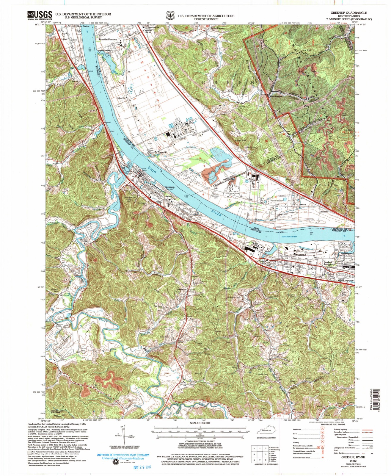 Topographic sheet of Junior Furnace, surveyed 2002