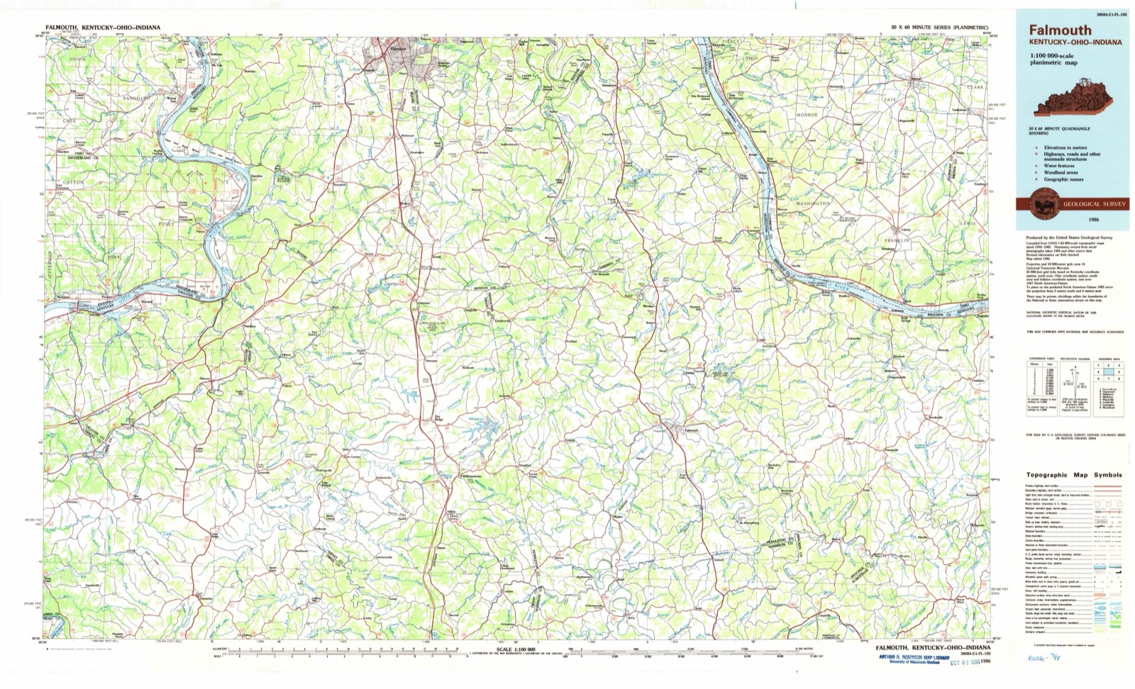 Topographic sheet of Maple, surveyed 1986