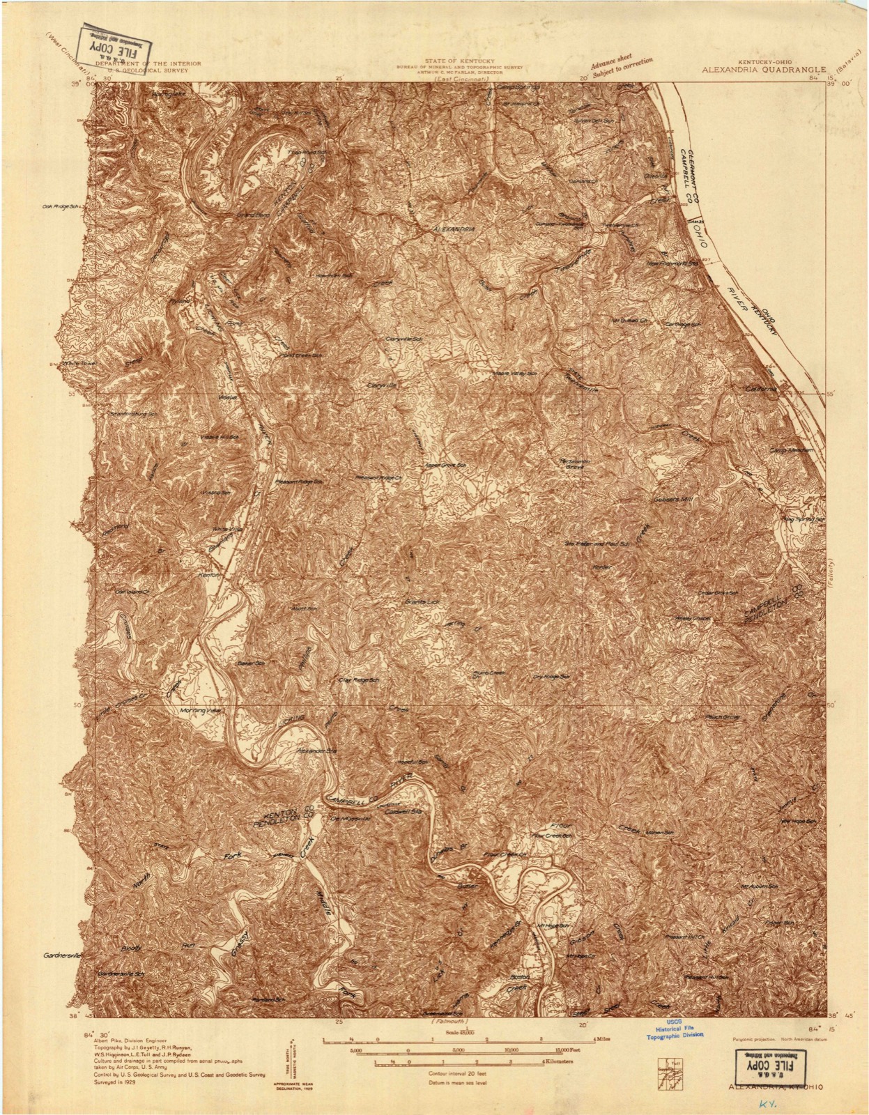 Topographic sheet of New Richmond, surveyed 1929