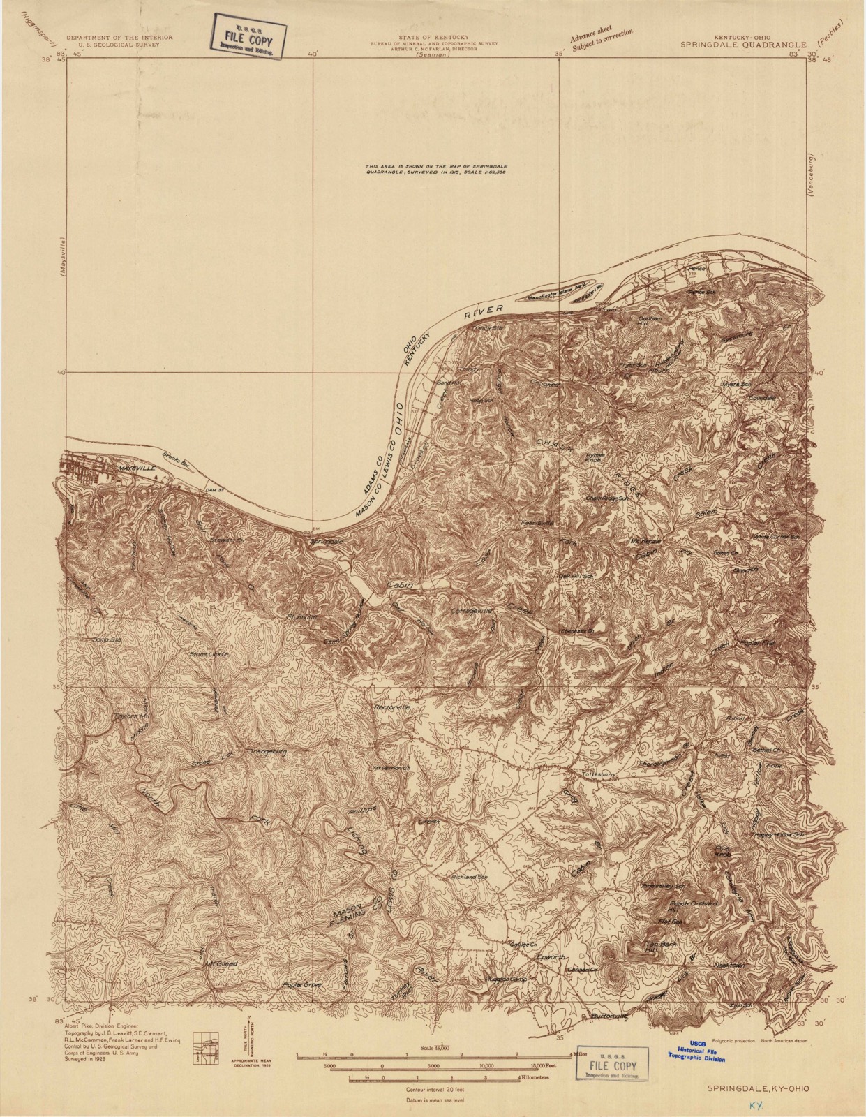 Topographic sheet of Catbird, surveyed 1929