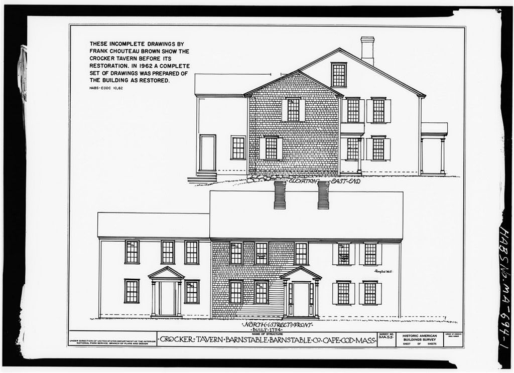 Crocker Tavern, Main Street, Barnstable, Barnstable County, MA, photograph filed with the federal survey