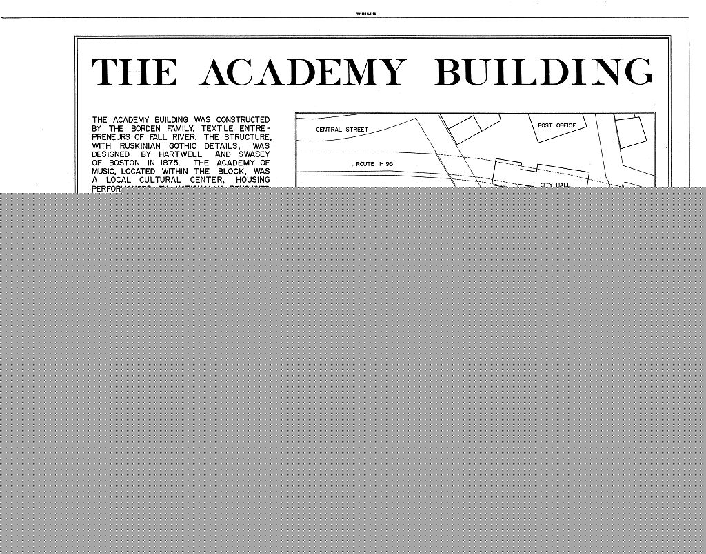 Academy Building, 68-114 South Main Street, Fall River, Bristol County, MA, measured drawing filed with the federal survey