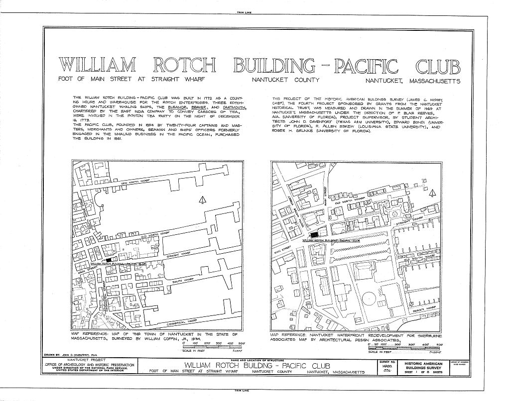 William Rotch Warehouse, Main & South Water Streets, Nantucket, Nantucket County, MA, measured drawing filed with the federal survey