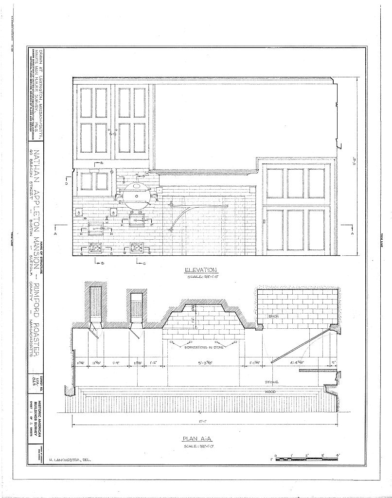 Nathan Appleton House, 40 Beacon Street, Boston, Suffolk County, MA, measured drawing filed with the federal survey