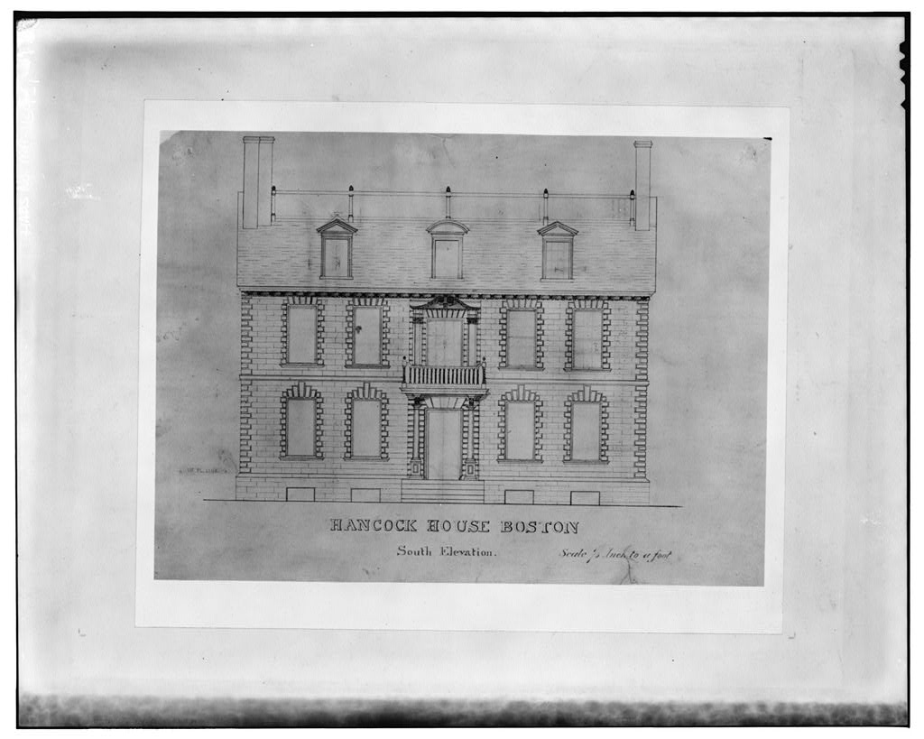 Hancock House, Beacon Street, Boston, Suffolk County, MA, photograph filed with the federal survey