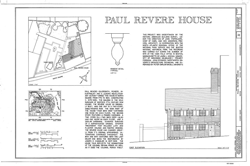Paul Revere House, 19 North Square, Boston, Suffolk County, MA, measured drawing filed with the federal survey