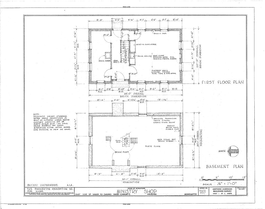 Shaker Ministry's Shop, Shaker Road, Harvard, Worcester County, MA, measured drawing filed with the federal survey