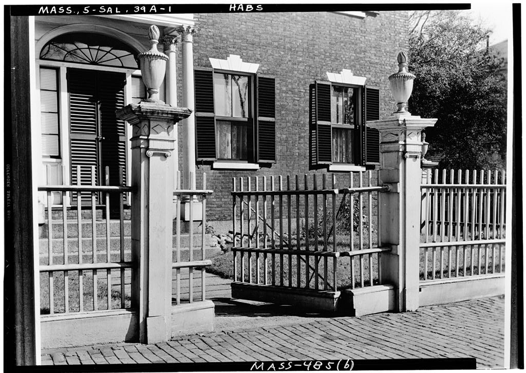 Baldwin-Lyman House (Fence), 92 Washington Square, Salem, Essex County, MA, photograph filed with the federal survey