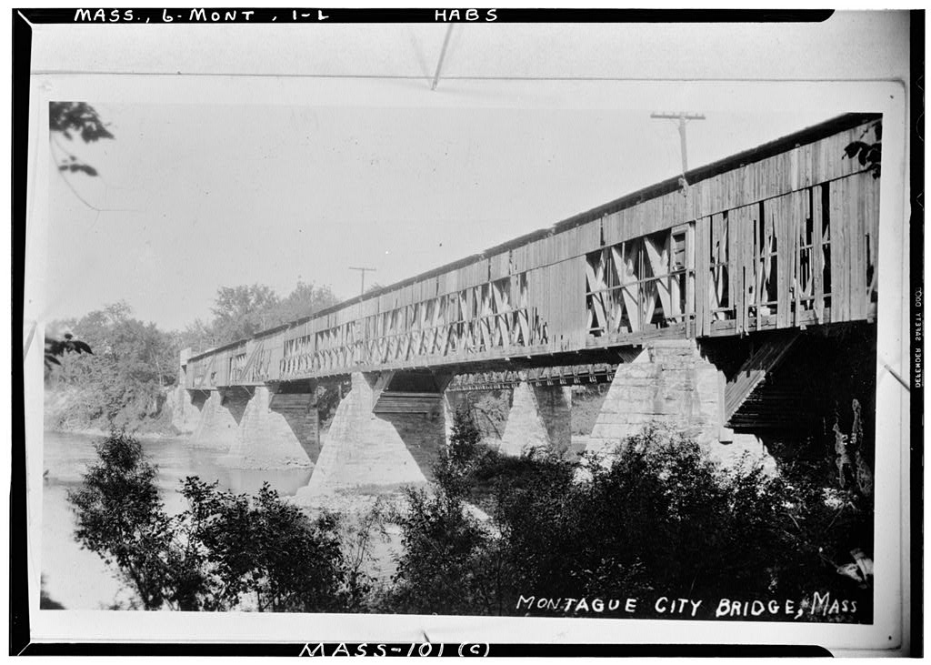 Covered Bridge, Spanning Connecticut River, Montague City, Franklin County, MA, photograph filed with the federal survey