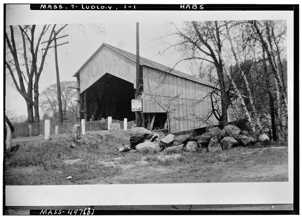 Covered Bridge, Spanning Chicopee River, Ludlow, Hampden County, MA, photograph filed with the federal survey