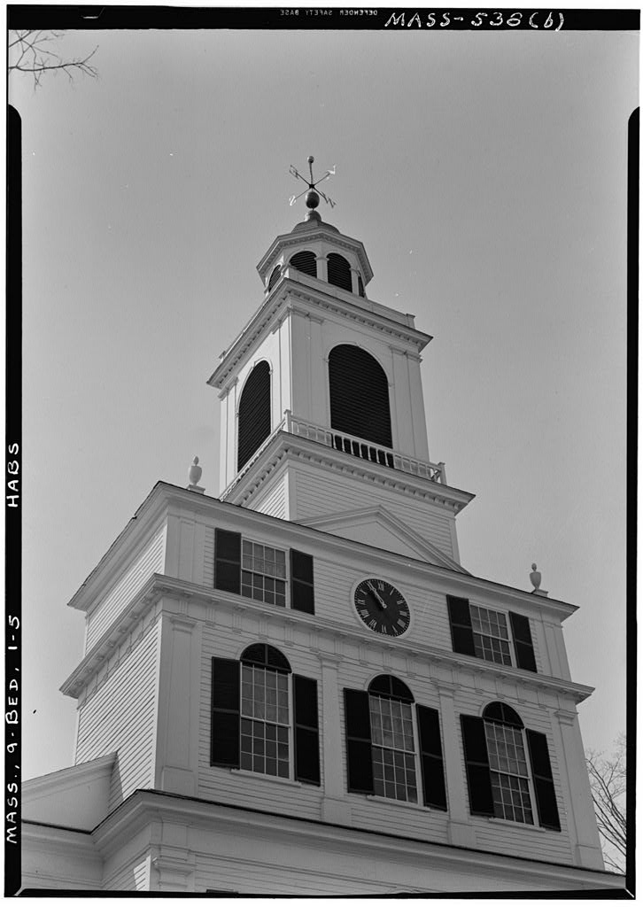 Meetinghouse of First Parish (Unitarian), Bedford, Middlesex County, MA, photograph filed with the federal survey