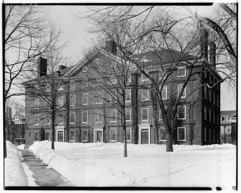 Harvard College, Hollis Hall, Harvard Yard, Cambridge, Middlesex County, MA, photograph filed with the federal survey