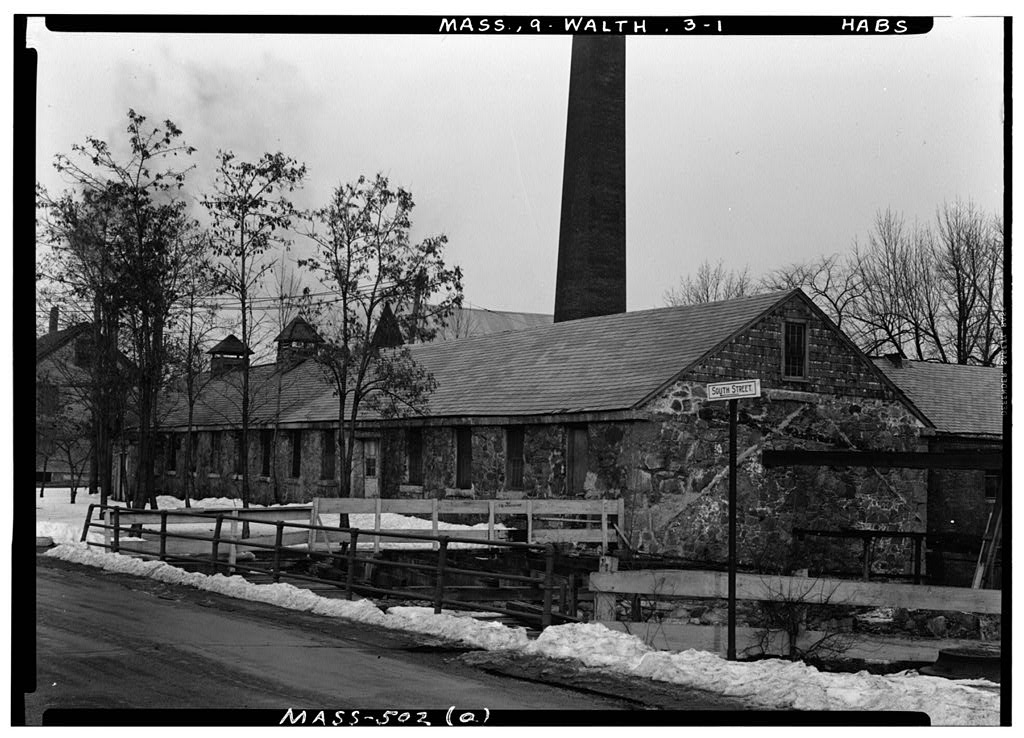 Stone Mill, South Street, Waltham, Middlesex County, MA, photograph filed with the federal survey