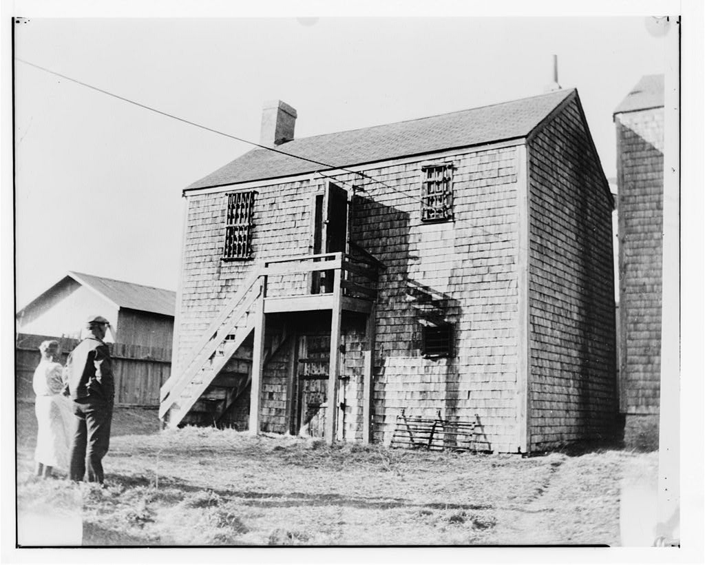 Old Gaol, Vestal Street (moved from original site), Nantucket, Nantucket County, MA, photograph filed with the federal survey