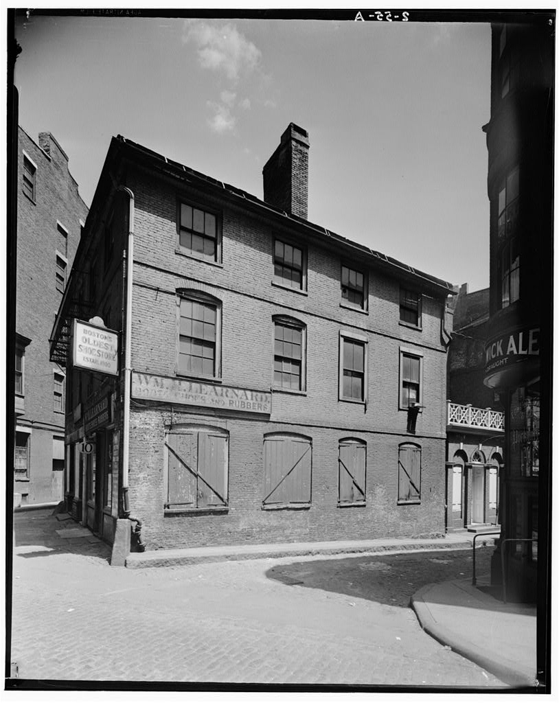 Marshall-Hancock House, 10 Marshall Street, Boston, Suffolk County, MA, photograph filed with the federal survey