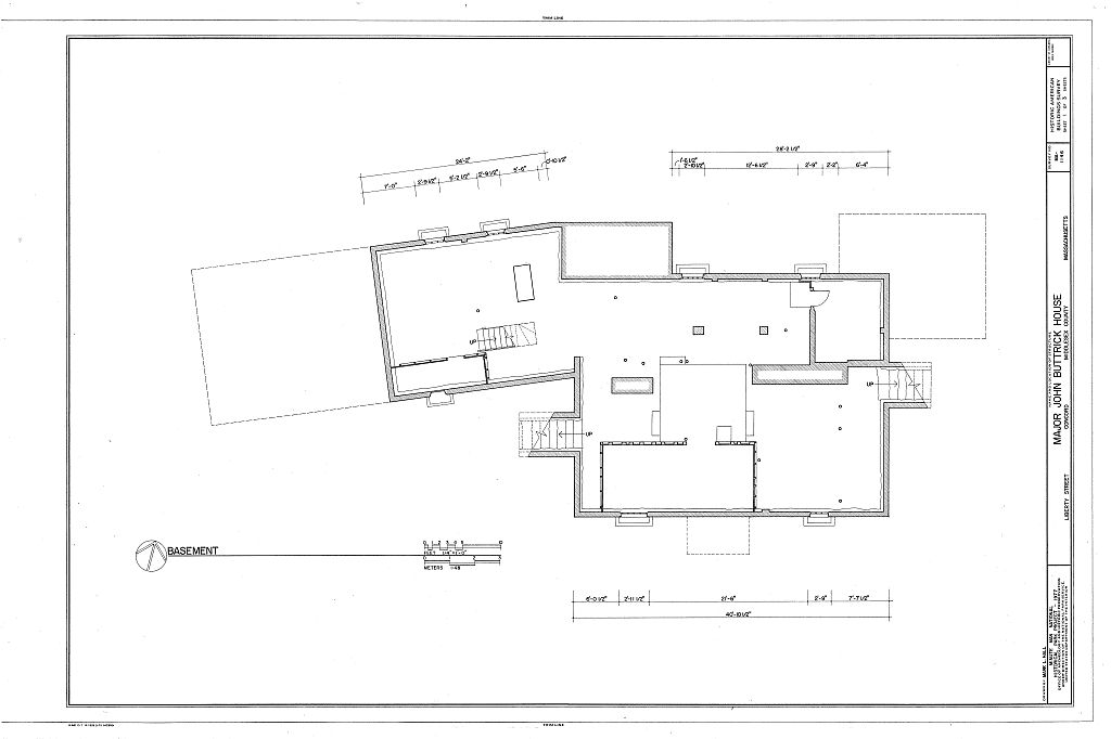 Major John Buttrick House, Liberty Street, Concord, Middlesex County, MA, measured drawing filed with the federal survey