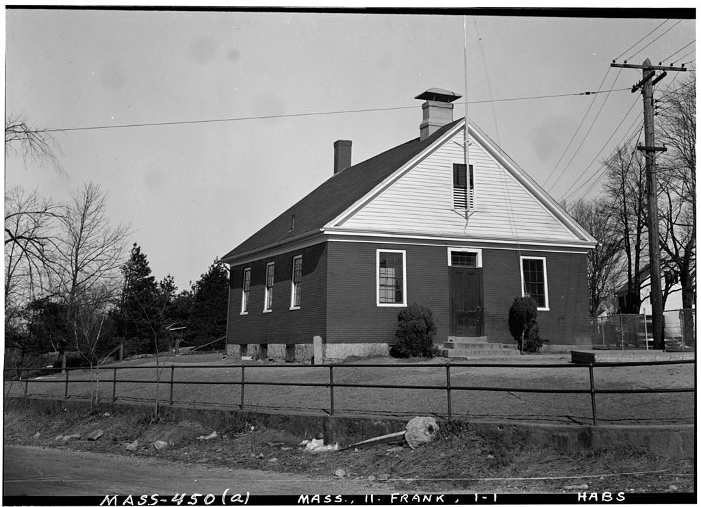 Little Red Brick Schoolhouse, Franklin, Norfolk County, MA, photograph filed with the federal survey