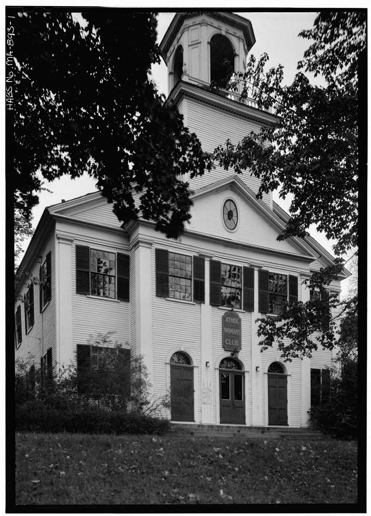 Meetinghouse, Athol, Worcester County, MA, photograph filed with the federal survey