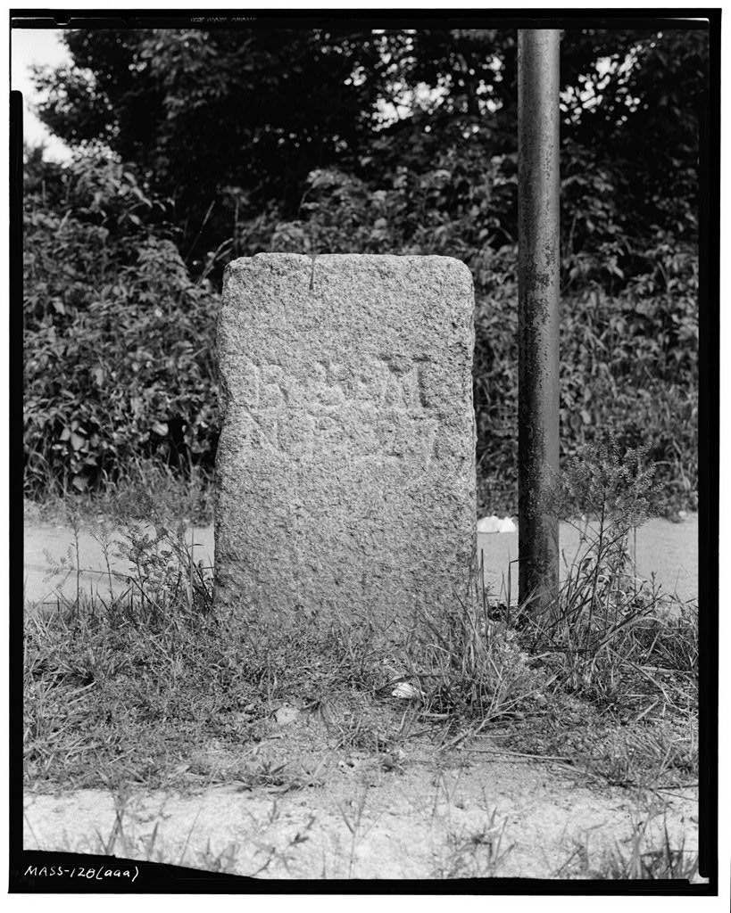 Five-mile Stone, Newburyport Turnpike, Malden, Middlesex County, MA, photograph filed with the federal survey