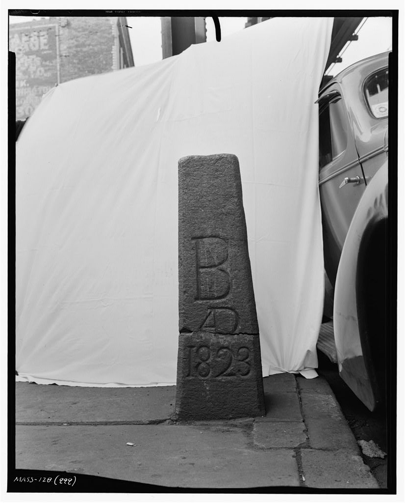 Boundary Stones QQQ, RRR, SSS, & TTT, Various Boston locations, Boston, Suffolk County, MA, photograph filed with the federal survey