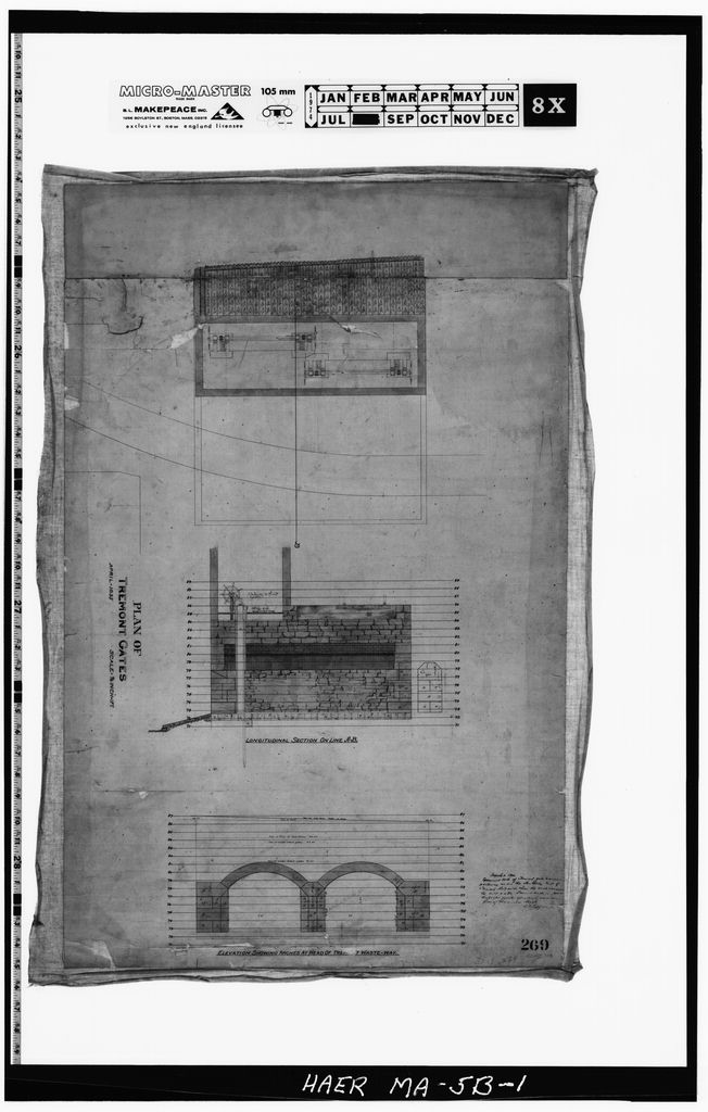 Western Canal, Tremont Gatehouse, Western & Lawrence Canals, Lowell, Middlesex County, MA, photograph filed with the federal survey