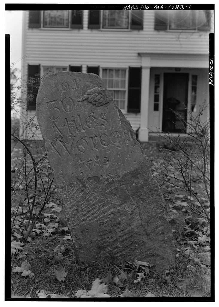 Milestone, Main Street, Groton, Middlesex County, MA, photograph filed with the federal survey