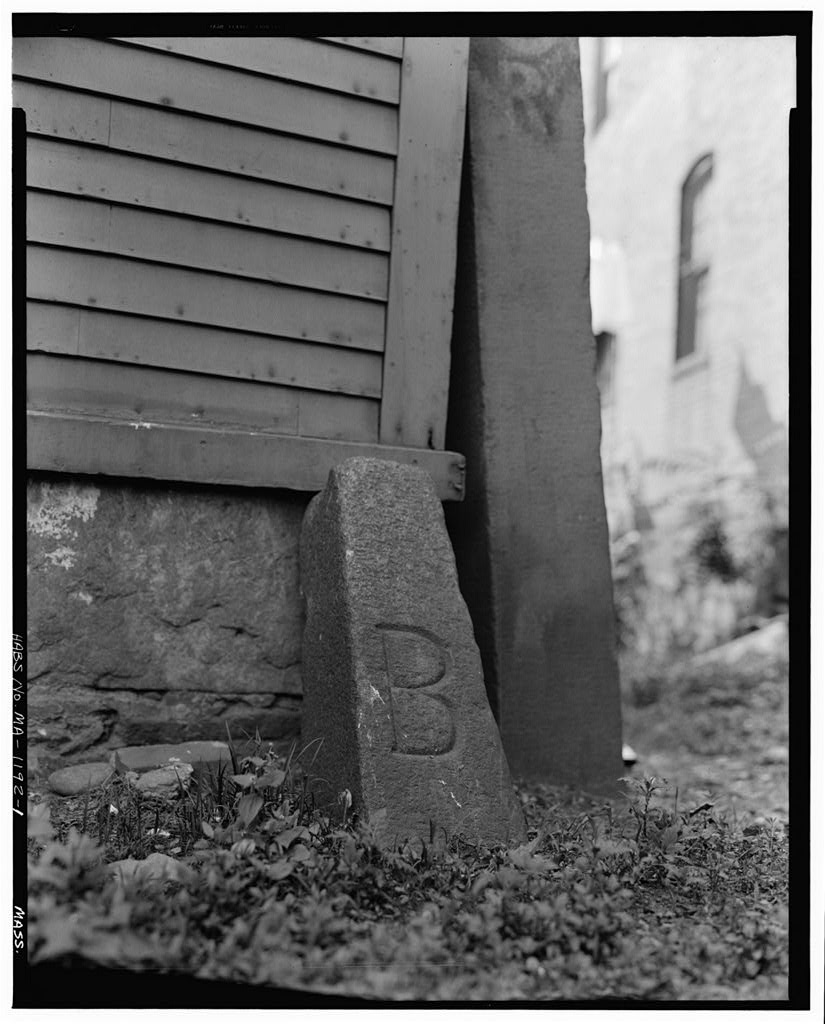 Boundary Marker, Boston & Roxbury, 2 Nawn Street, Boston, Suffolk County, MA, photograph filed with the federal survey