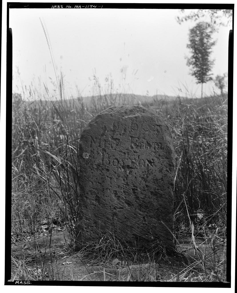 Milestone, Route 9, Brookfield, Worcester County, MA, photograph filed with the federal survey