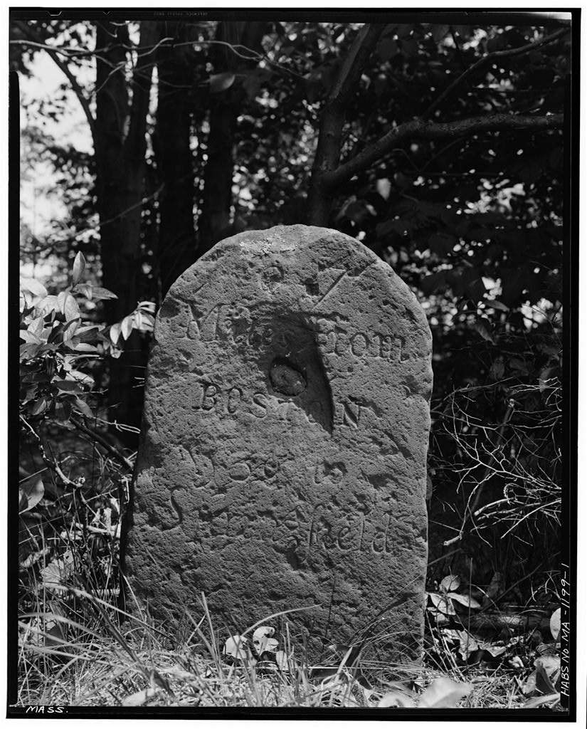 Milestone, Foster Hill Road, West Brookfield, Worcester County, MA, photograph filed with the federal survey