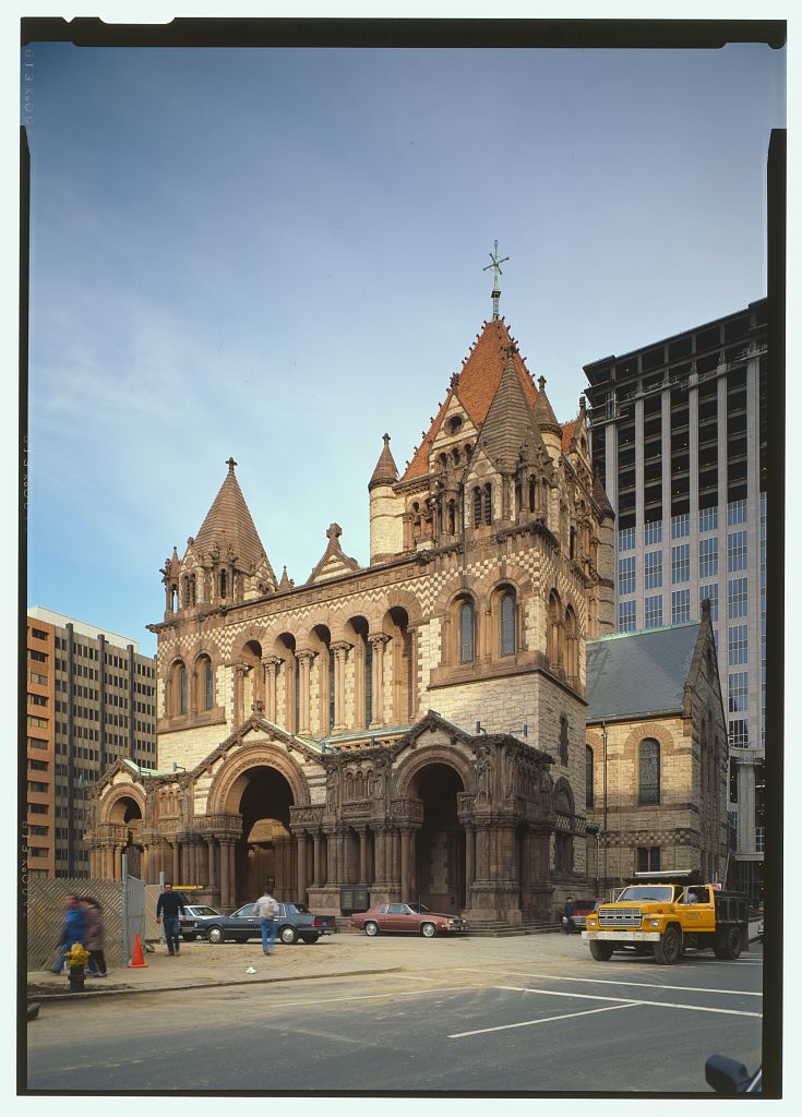 Trinity Episcopal Church, Copley Square, Boston, Suffolk County, MA, photograph filed with the federal survey