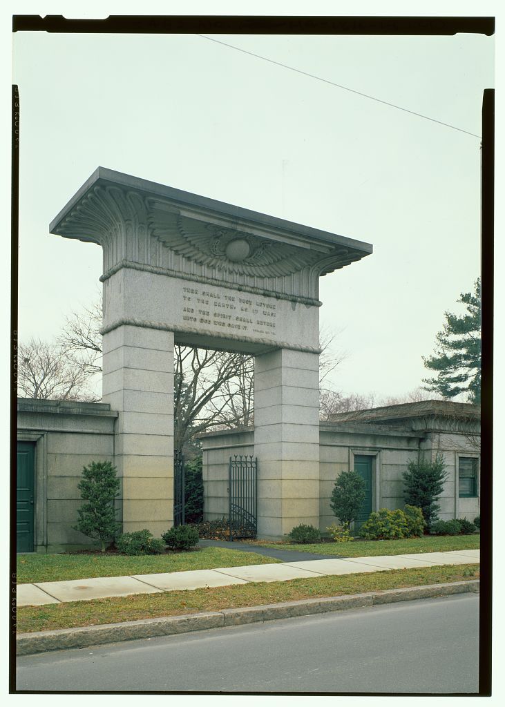 Mount Auburn Cemetery, Main Gate, 580 Mount Auburn Street, Cambridge, Middlesex County, MA, photograph filed with the federal survey