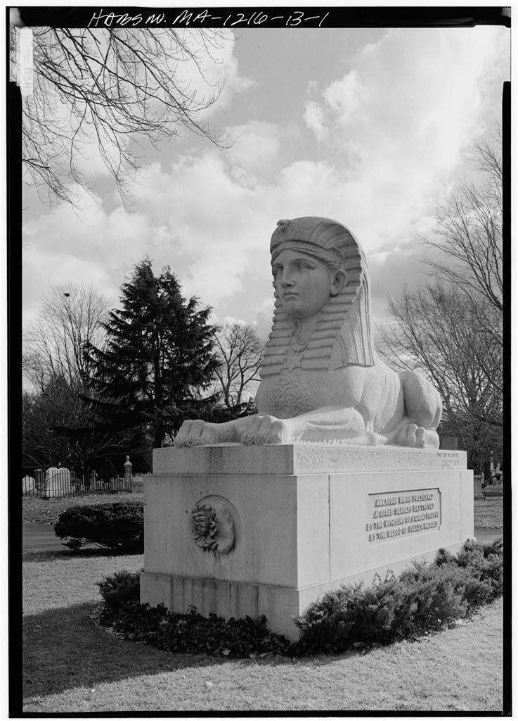 Mount Auburn Cemetery, Sphinx, 580 Mount Auburn Street, Cambridge, Middlesex County, MA, photograph filed with the federal survey