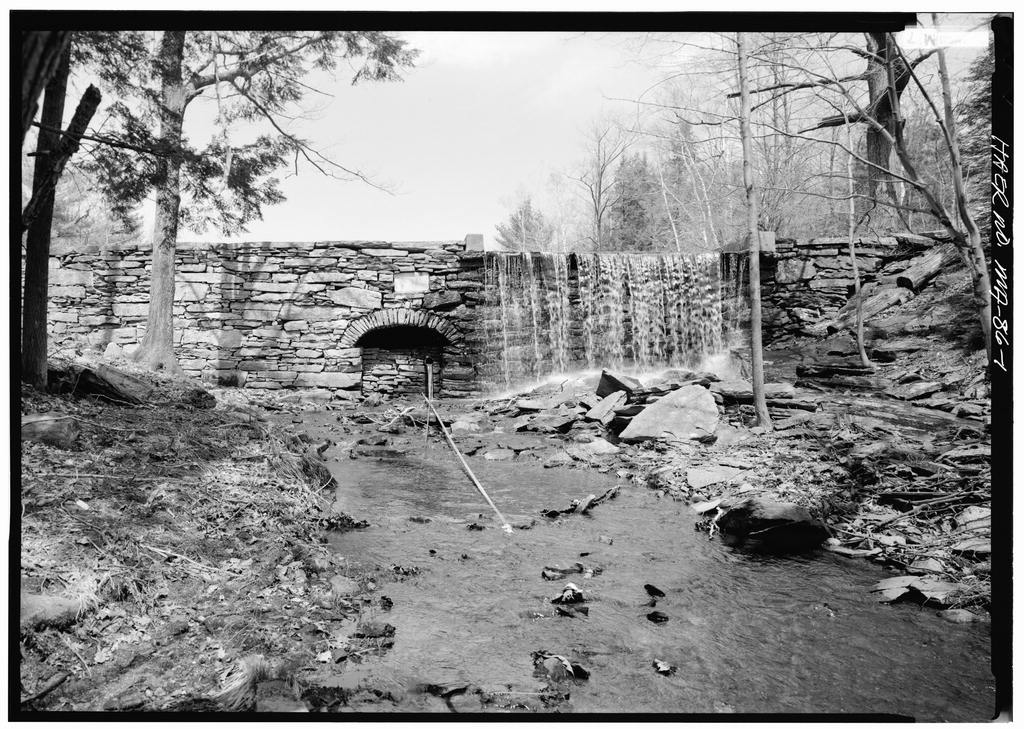 Tyringham Shaker Settlement, Dam, Jerusalem Road, Tyringham, Berkshire County, MA, photograph filed with the federal survey