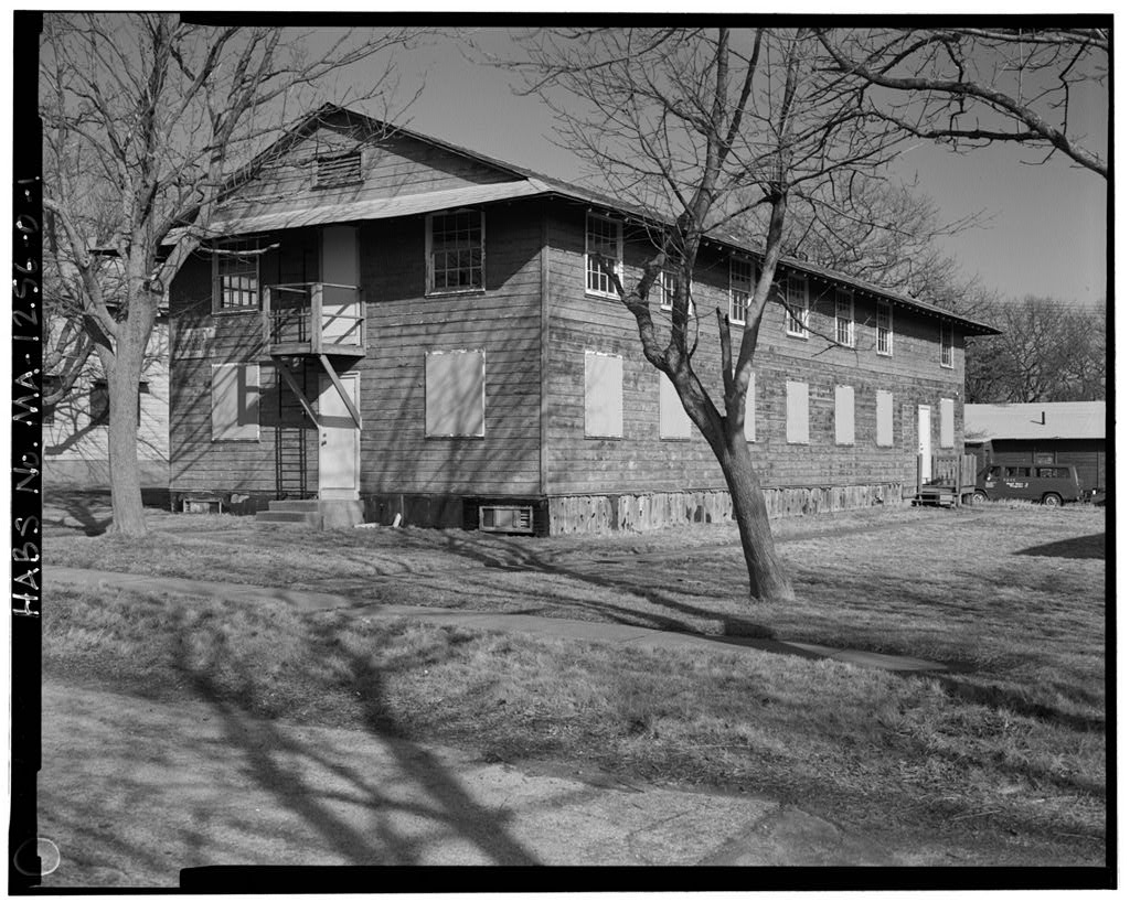Fort Rodman Military Reservation, Enlisted Men's Barracks, Center of complex, New Bedford, Bristol County, MA, photograph filed with the federal survey