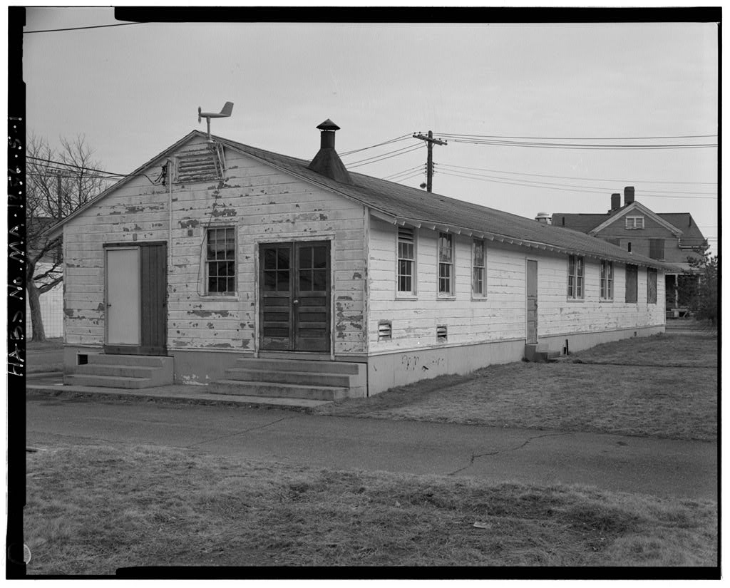 Fort Rodman Military Reservation, Mess Hall, Adjacent to enlisted men's barracks, New Bedford, Bristol County, MA, photograph filed with the federal survey